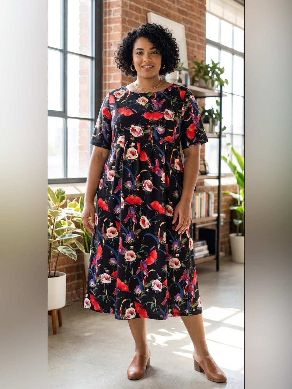 HANDMADE One-of-a-Kind Midi Dress - Size 12